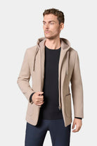 Veste capuche et plastron amovible, drap de laine Jerem, entièrement doublée, poche poitrine
