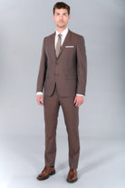 Veste de costume chinée en laine vierge super 110s « Natural stretch » Jerem, entièrement doublée, poches passepoilées à rabat, poche poitrine