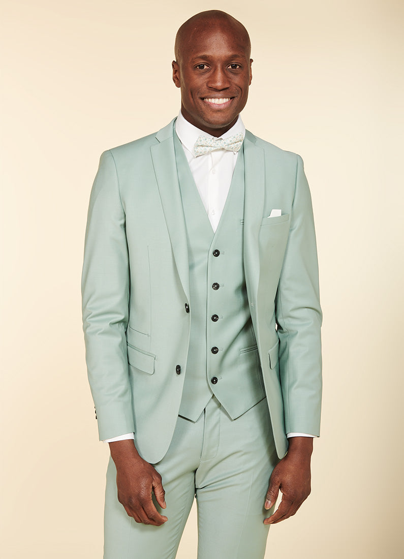 Veste de costume ajustée et bi-stretch en laine mélangée Jerem, simple boutonnage, boutons de poignet