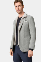 Veste plastron amovible, tweed faux-uni Jerem, poches plaquées surpiquées, poche poitrine