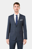 Veste de costume ajustée en sergé faux-uni stretch Jerem, col en pointe, entièrement doublée, poche poitrine