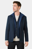 Veste plastron amovible, jersey brossé Jerem, poches plaquées surpiquées, poche poitrine