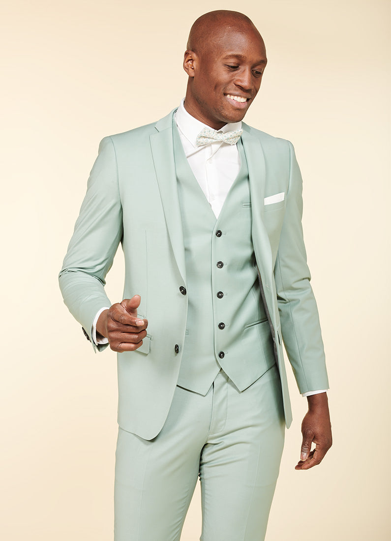 Laine mélangée — Veste de costume ajustée et bi-stretch Jerem, fente d'aisance au dos, coupe ajustée
