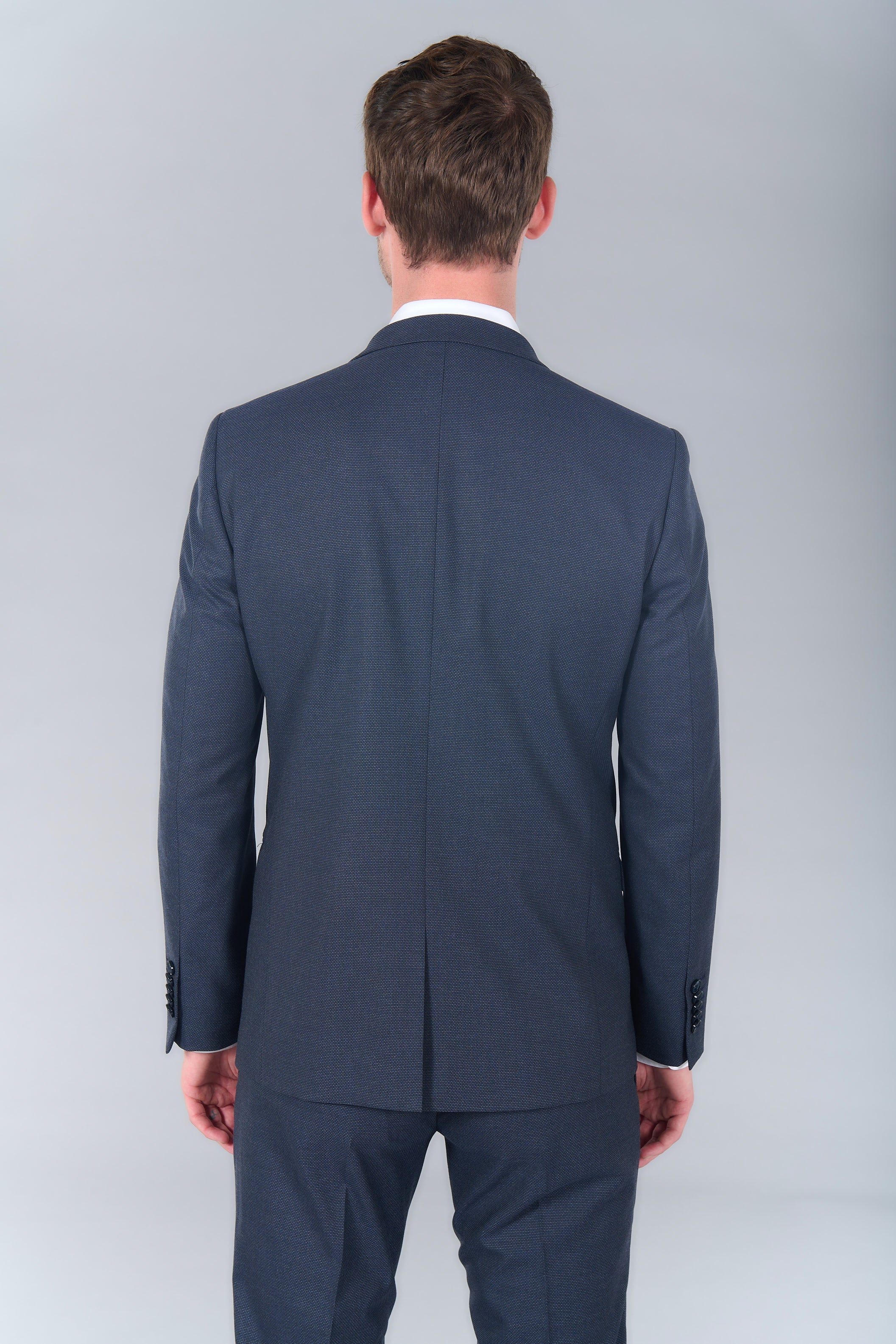 Veste de costume ajustée et stretch motif subtile Jerem, fente d'aisance au dos, coupe ajustée