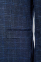 Maille stretch imprimée prince de galles — Veste de costume extra-slim Jerem, poche poitrine, simple boutonnage