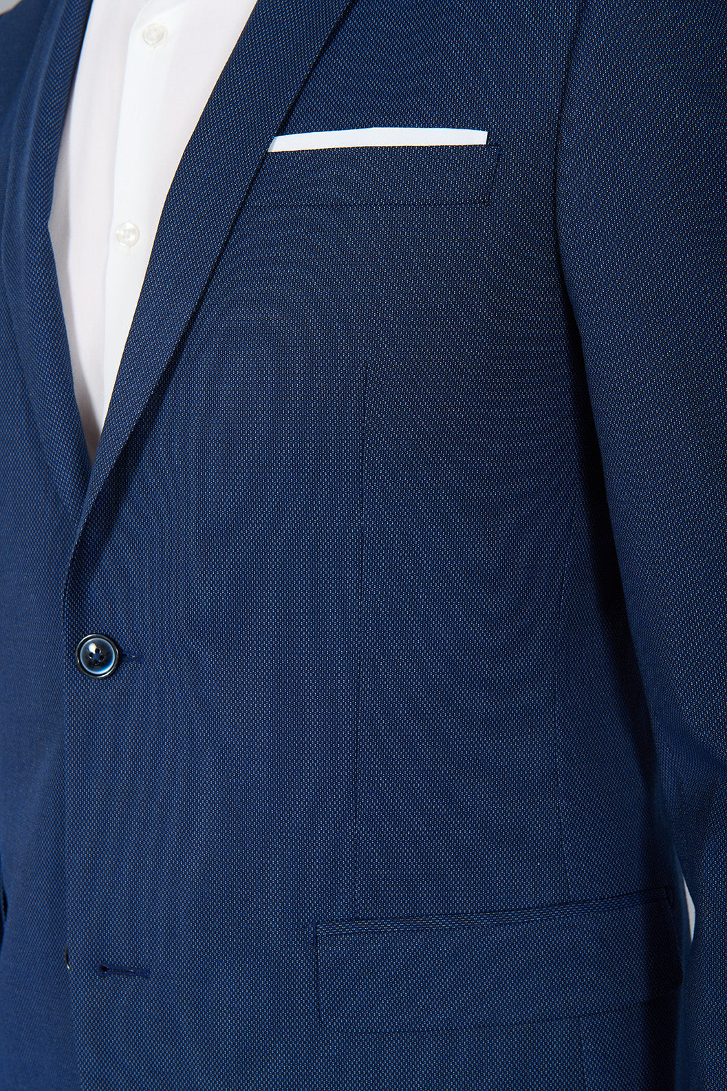 Veste de costume stretch faux uni discret Jerem, poche poitrine, simple boutonnage