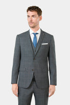 Veste de costume lavable en sergé teint en fil bi-stretch Jerem, col cranté, entièrement doublée, poche poitrine