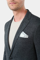 Veste de ville poches, maille piquée chinée Jerem, simple boutonnage, boutons de poignet
