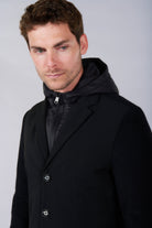 Veste technique bi-matiëre avec plastron amovible Jerem, simple boutonnage, coupe droite