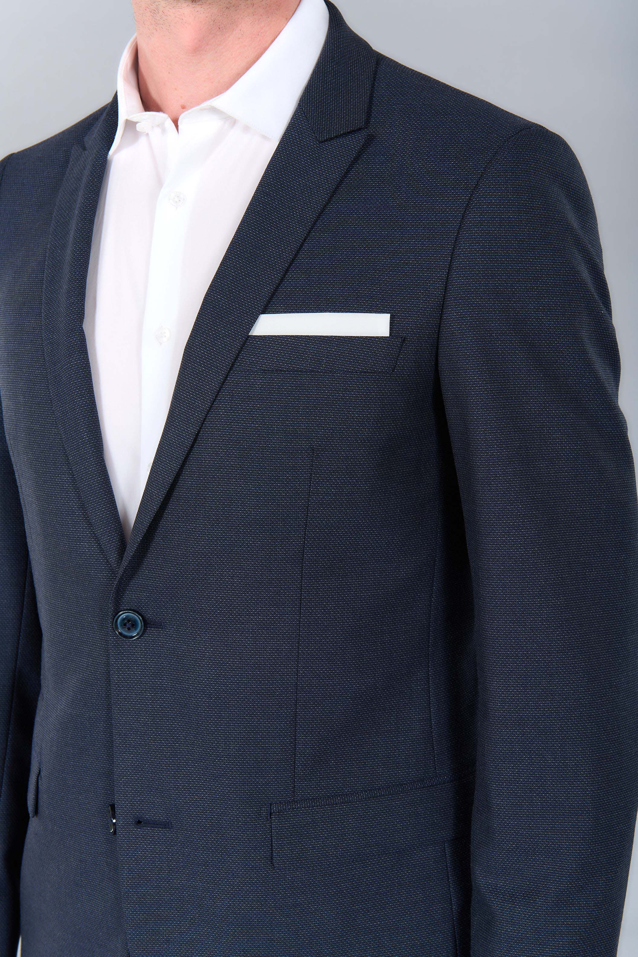 Veste de costume ajustée et stretch motif subtile Jerem, boutons de poignet, fente d'aisance au dos
