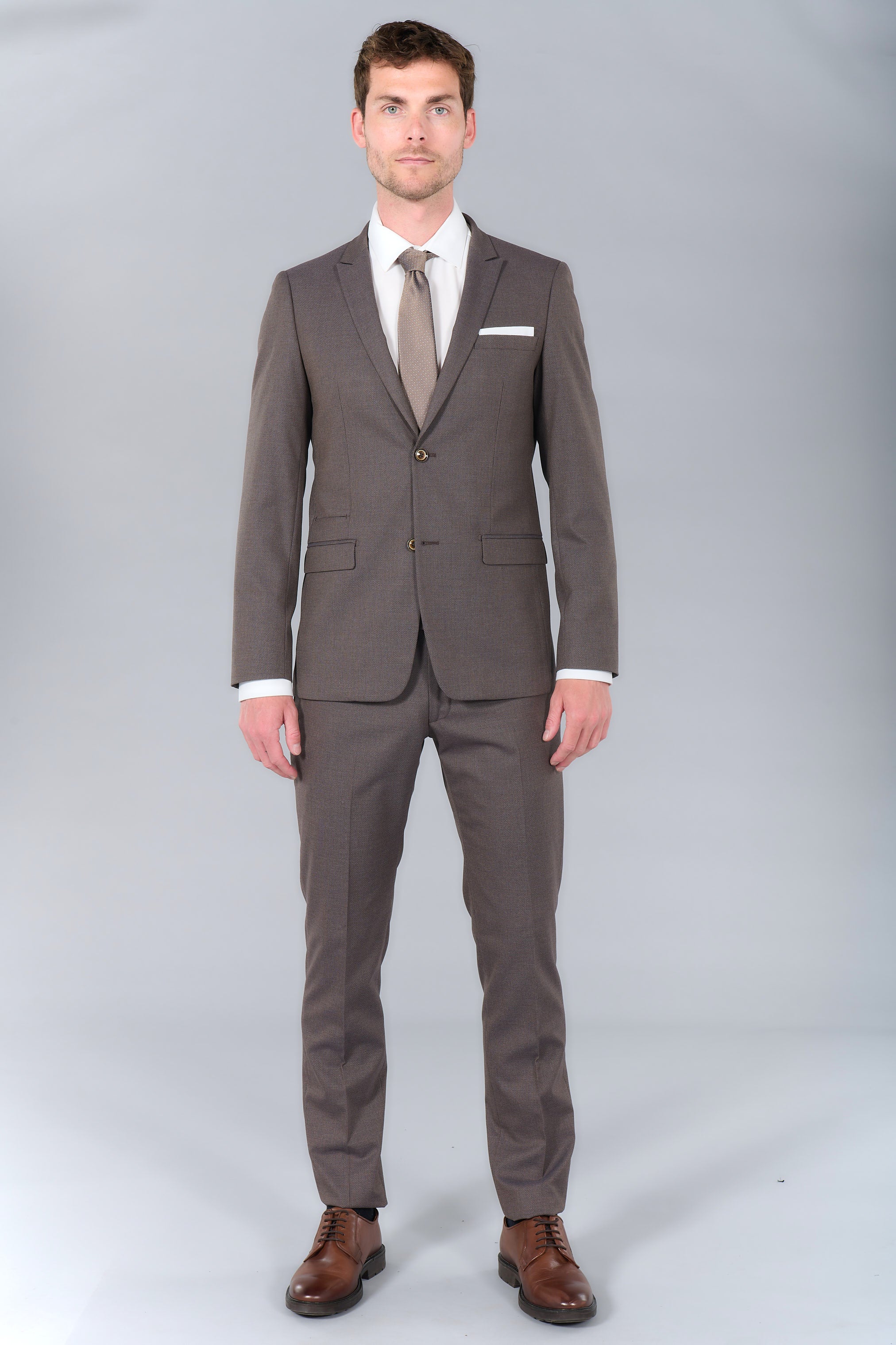 Veste de costume ajustée et stretch motif subtile Jerem, simple boutonnage