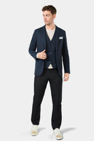 Maille jacquard prince de galles — Veste de ville semi-ajustée Jerem, simple boutonnage, boutons de poignet
