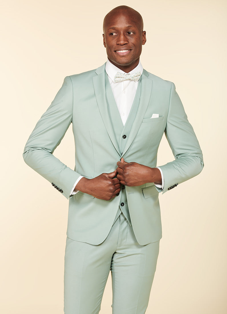 Veste de costume ajustée et bi-stretch, laine mélangée Jerem, boutons de poignet, fente d'aisance au dos