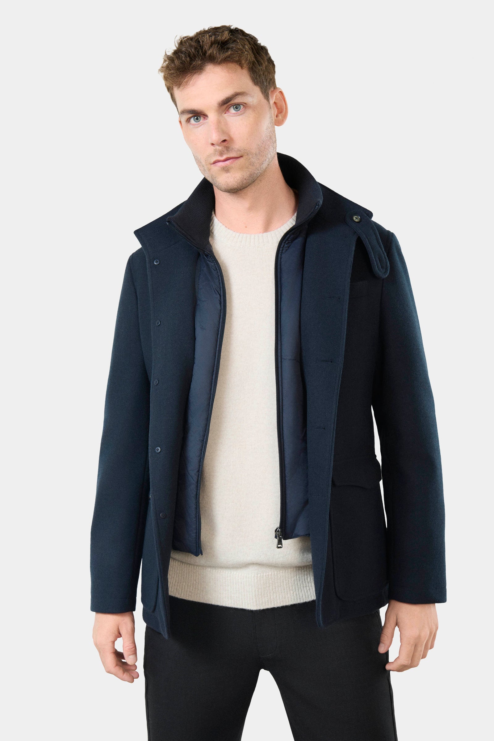 Drap de laine — Veste de ville poches Jerem, double fente d'aisance, coupe ajustée