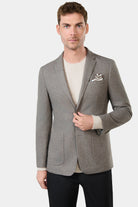 Veste de ville poches en jersey brossé Jerem, col cranté, poches plaquées surpiquées, poche poitrine