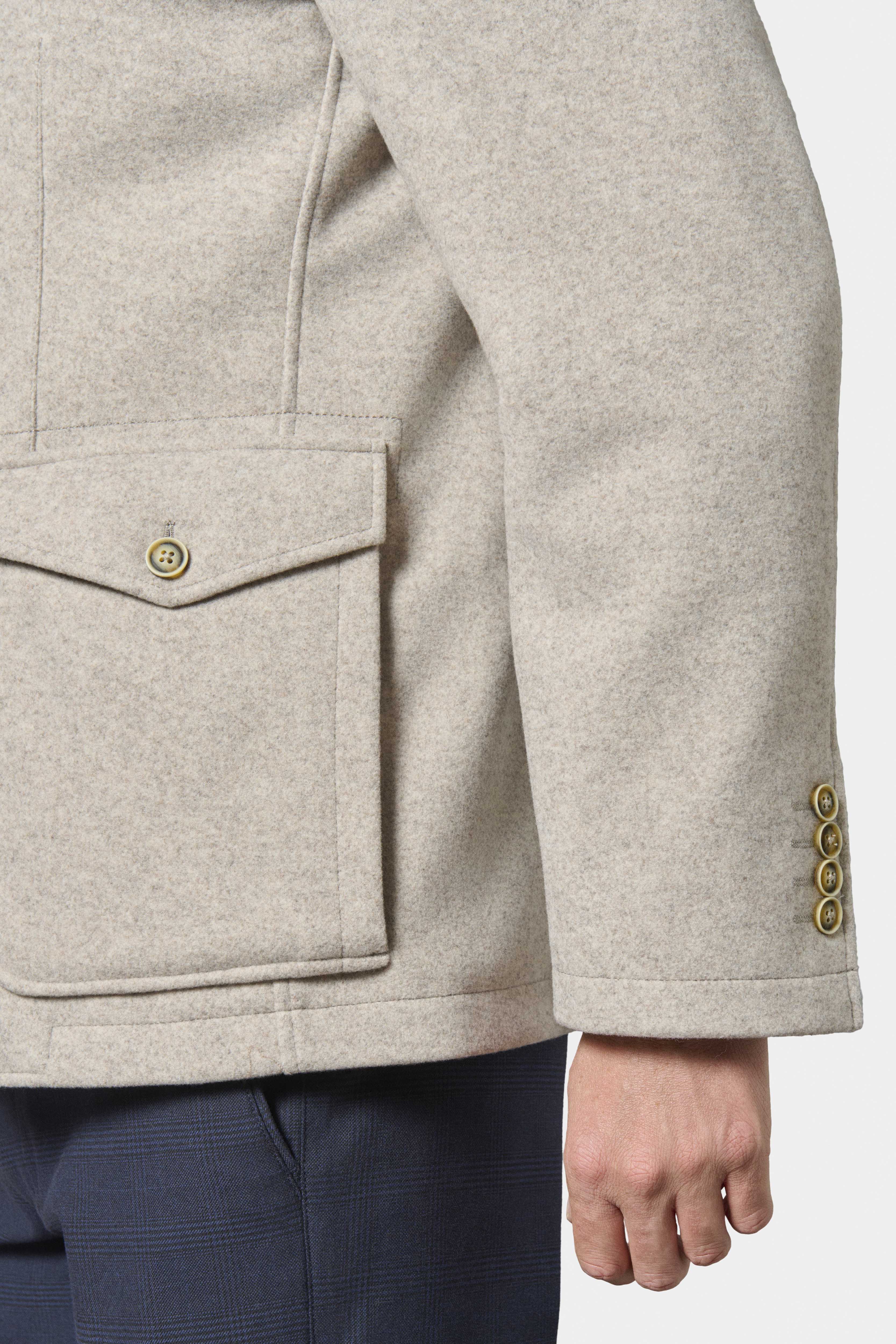 Maille effet drap de laine — Veste de ville poches Jerem, double fente d'aisance, coupe ajustée