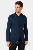 Veste plastron amovible en maille chinée Jerem, col cranté, poches passepoilées à rabat, poche poitrine