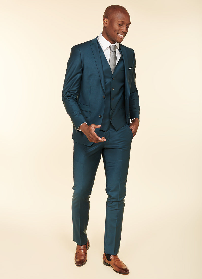 Veste de costume ajustée et bi-stretch en laine mélangée Jerem, fente d'aisance au dos, coupe ajustée