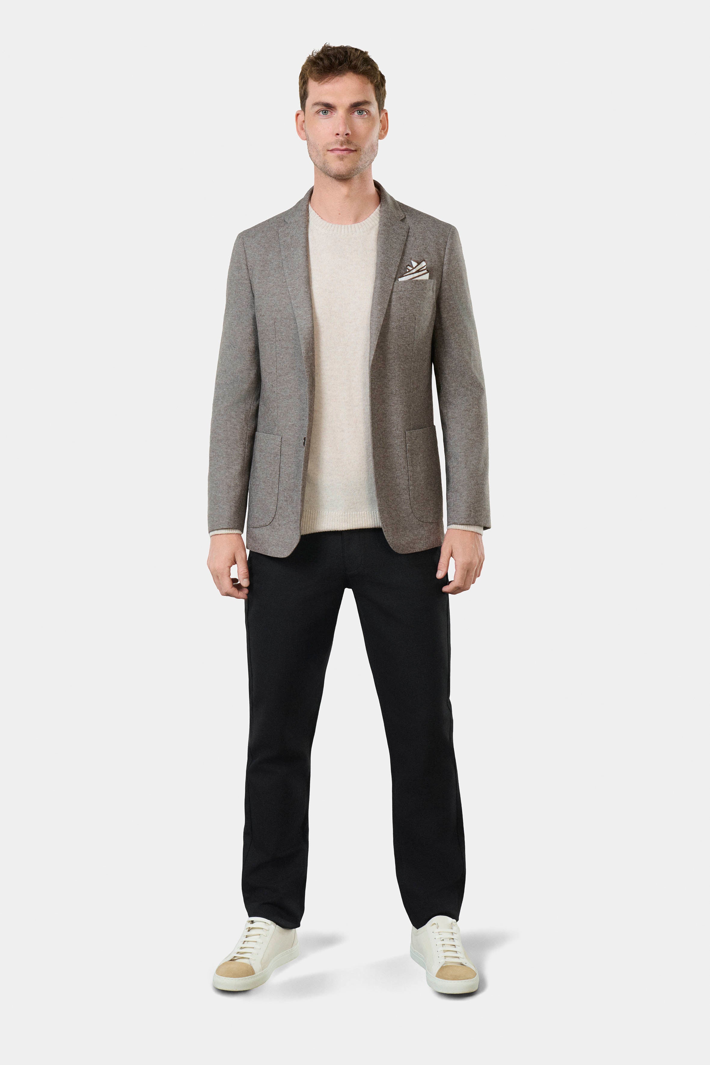 Jersey brossé — Veste de ville poches Jerem, poche poitrine, simple boutonnage