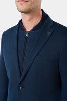 Veste plastron amovible, maille chinée Jerem, poches passepoilées à rabat, poche poitrine