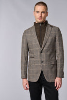 Veste souple en prince de galles plastron amovible en suédine Jerem, entièrement doublée, poches passepoilées à rabat, poche poitrine