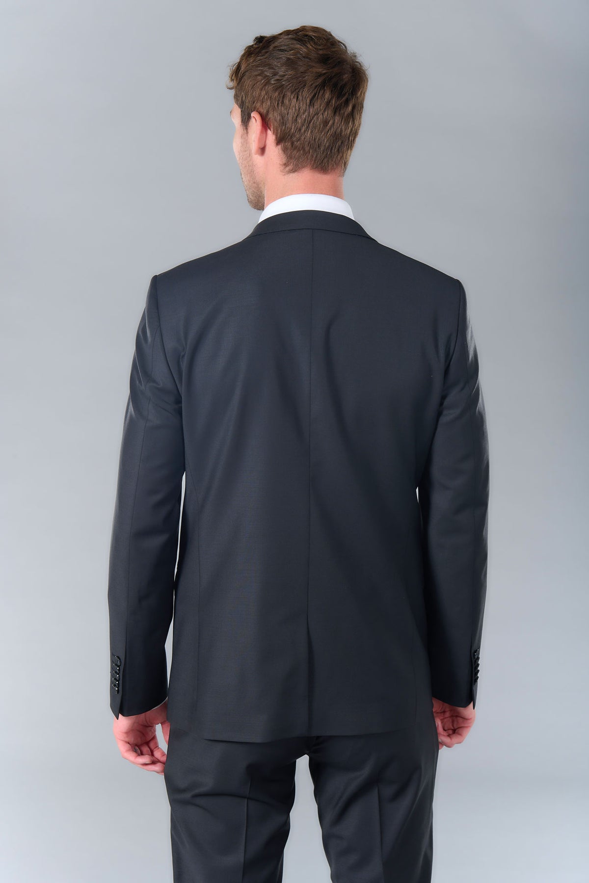 Veste de costume ajustée et bi-stretch, laine mélangée Jerem, entièrement doublée, simple boutonnage
