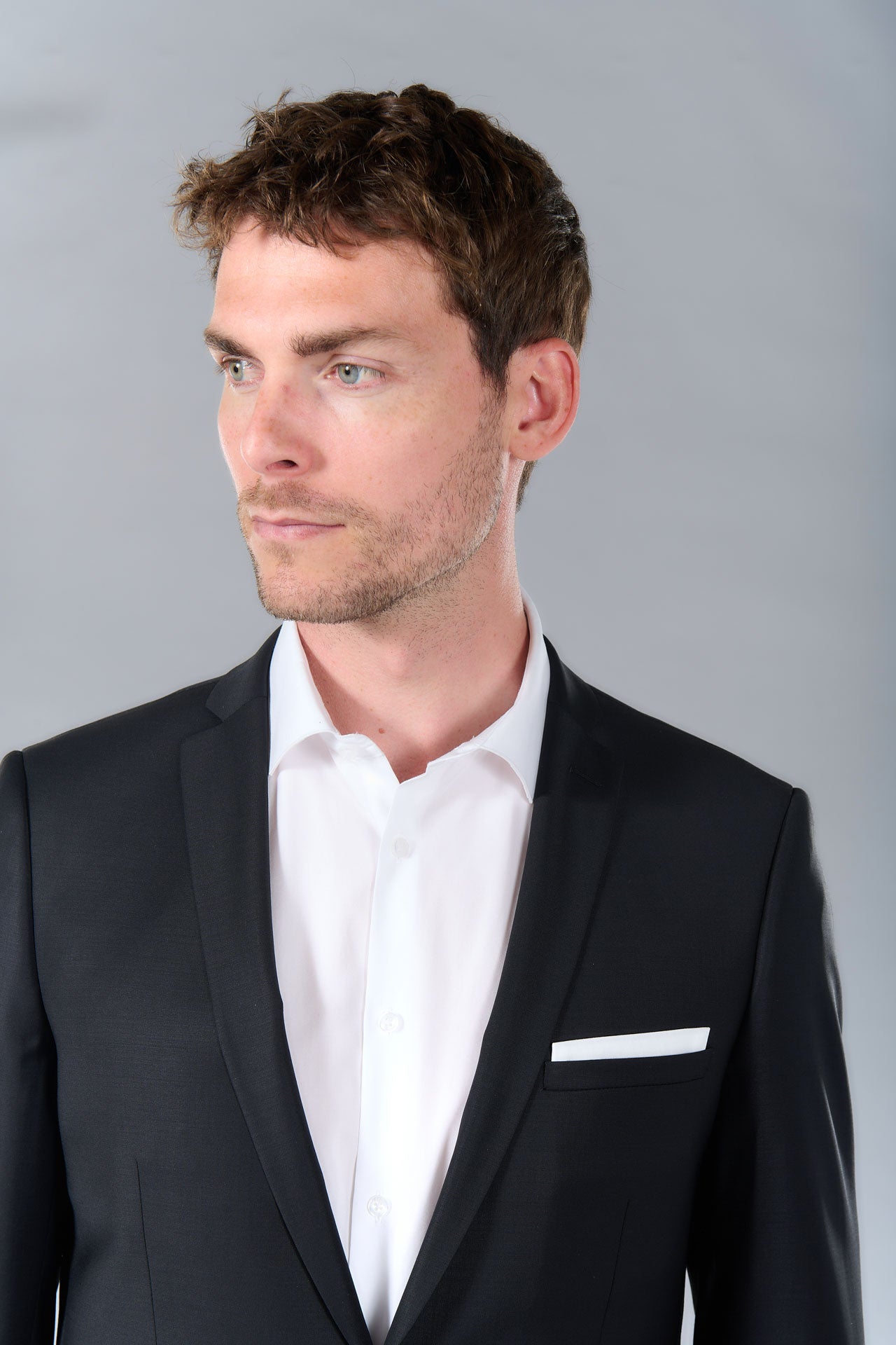 Laine mélangée — Veste de costume ajustée et bi-stretch Jerem, boutons de poignet, fente d'aisance au dos