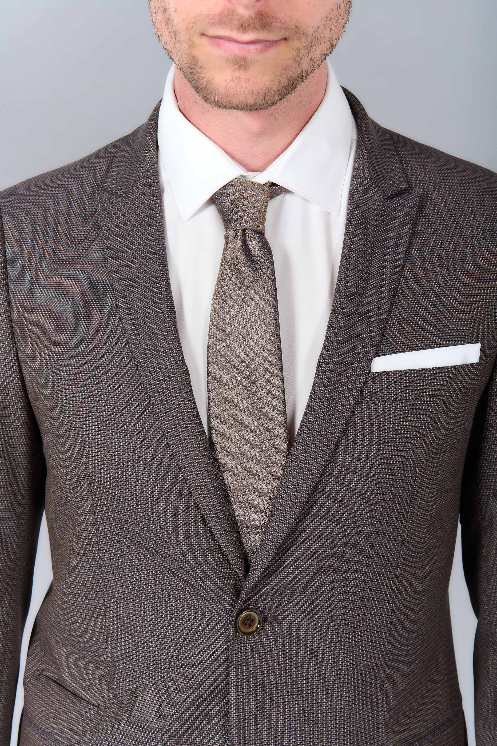 Veste de costume ajustée et stretch motif subtile Jerem, fente d'aisance au dos