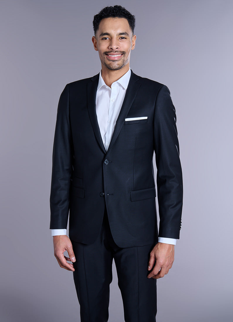 Veste de costume ajustée et bi-stretch, laine mélangée Jerem, boutons de poignet