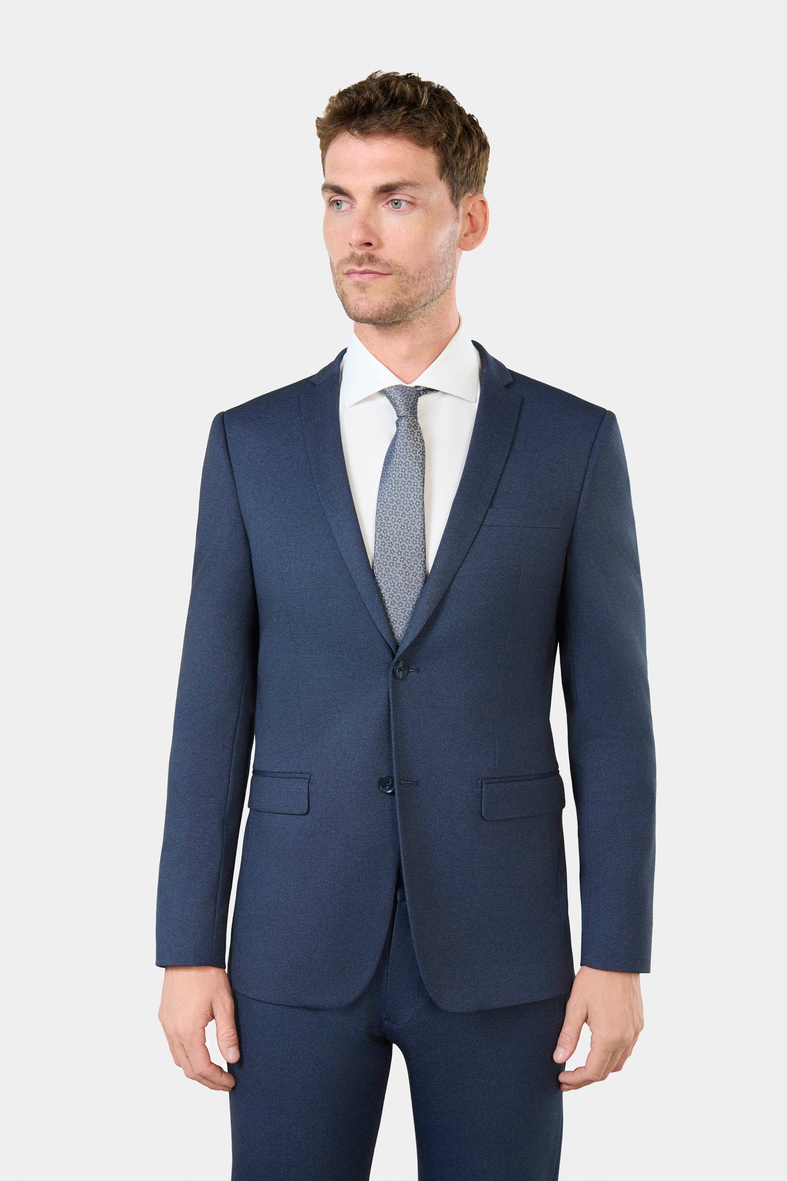 Veste de costume extra-slim en jersey recyclé imprimé Jerem, poche poitrine, simple boutonnage, boutons de poignet