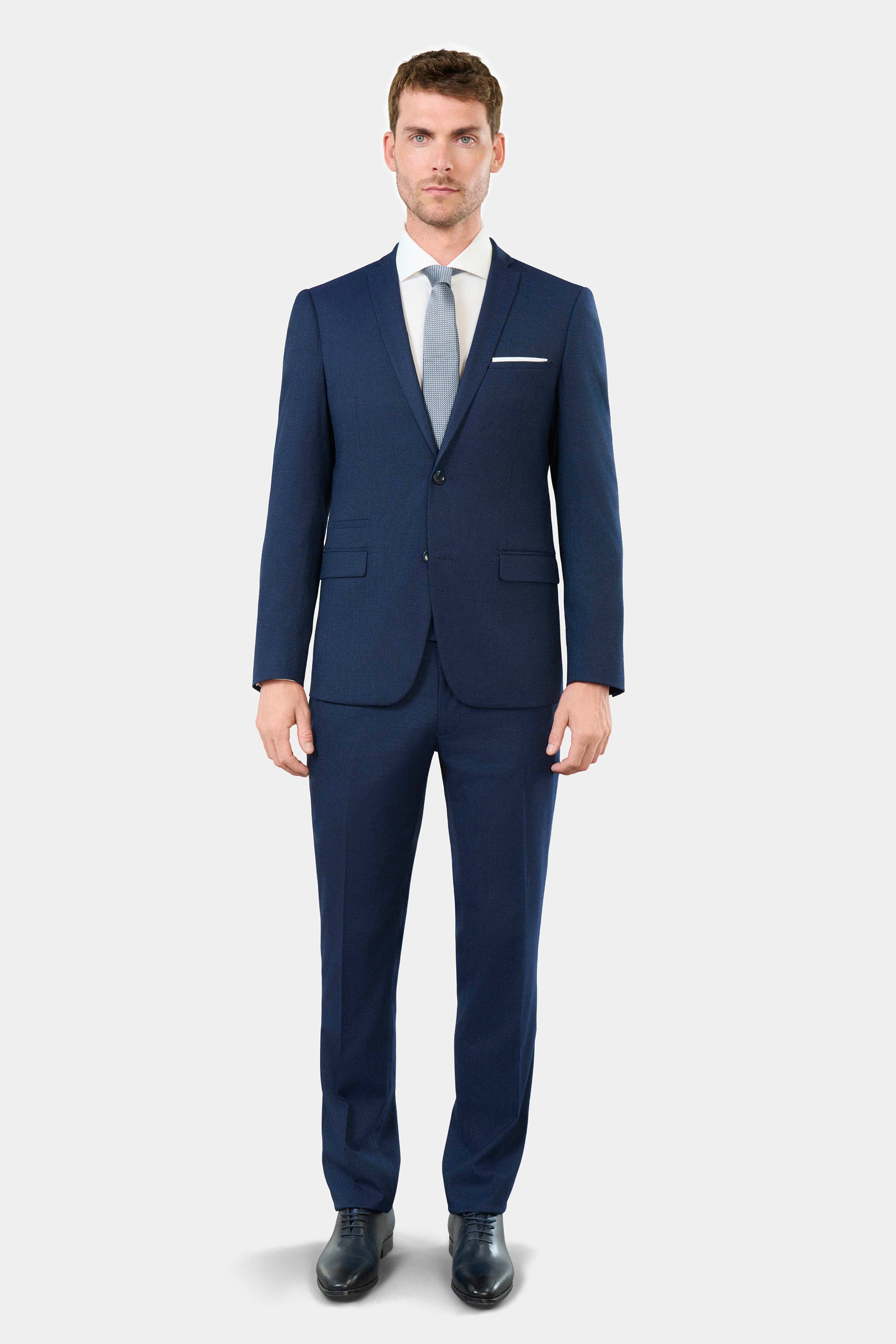 Veste de costume stretch faux-uni discret Jerem, poche poitrine, simple boutonnage