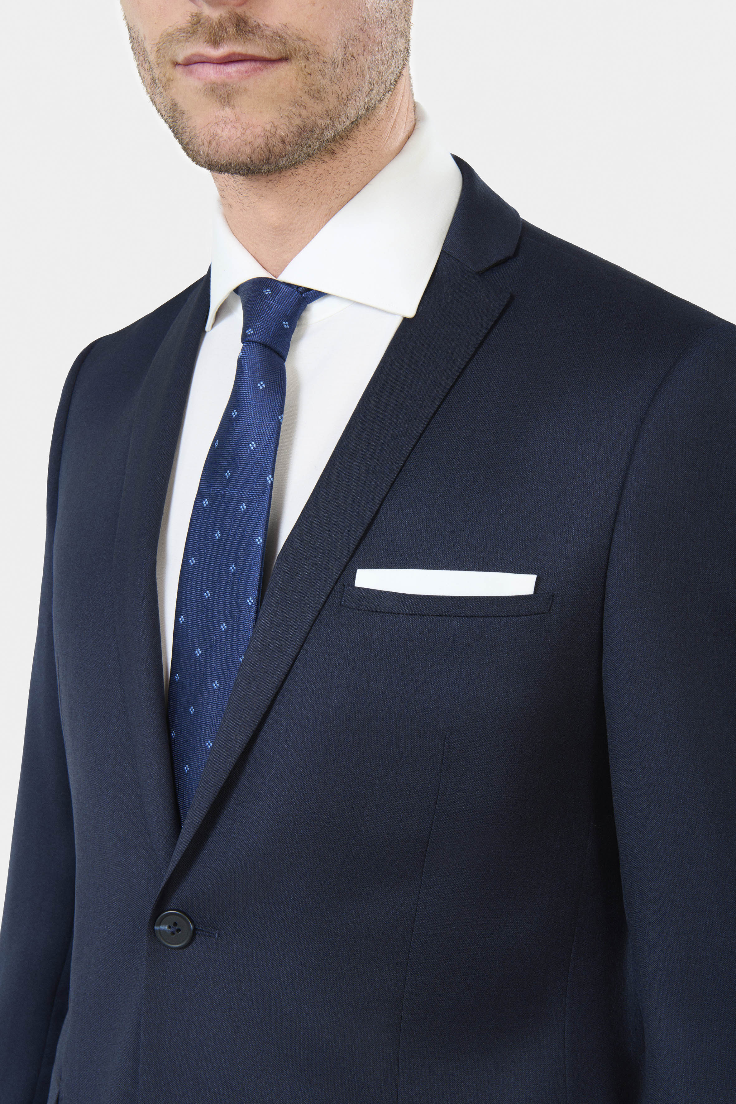 Laine vierge vitale Barberis Canonico — Veste de costume Jerem, poche poitrine, simple boutonnage