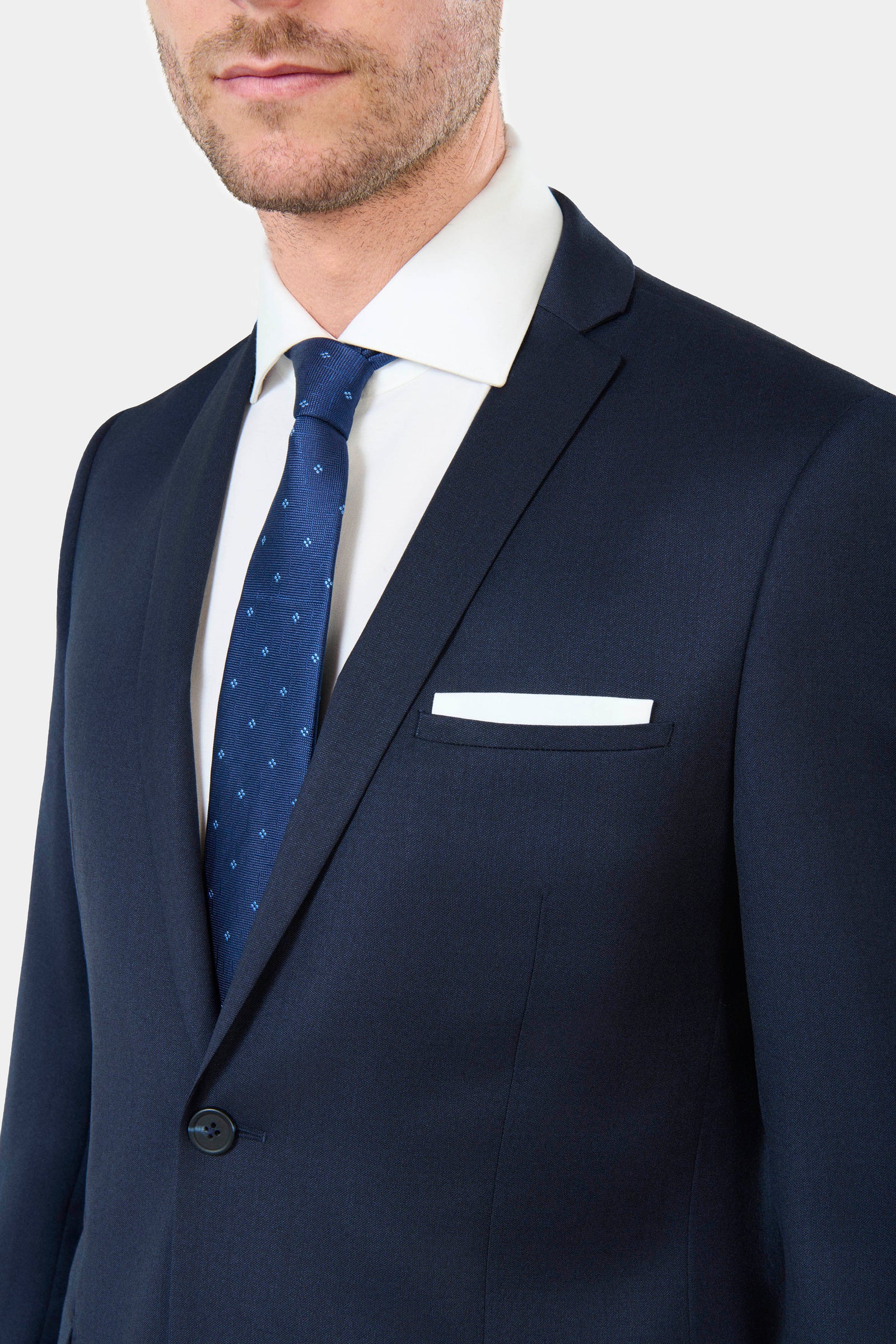 Laine vierge vitale Barberis Canonico — Veste de costume Jerem, poche poitrine, simple boutonnage