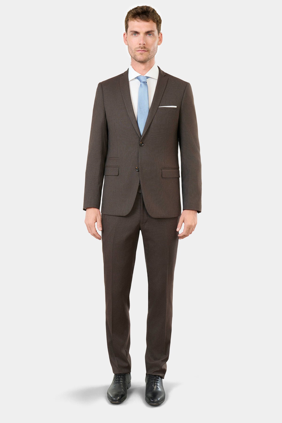 Veste de costume stretch faux-uni discret Jerem, boutons de poignet, fente d'aisance au dos