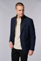 Veste en laine brossée et plastron amovible en suédine Jerem, entièrement doublée, poches passepoilées à rabat, poche poitrine