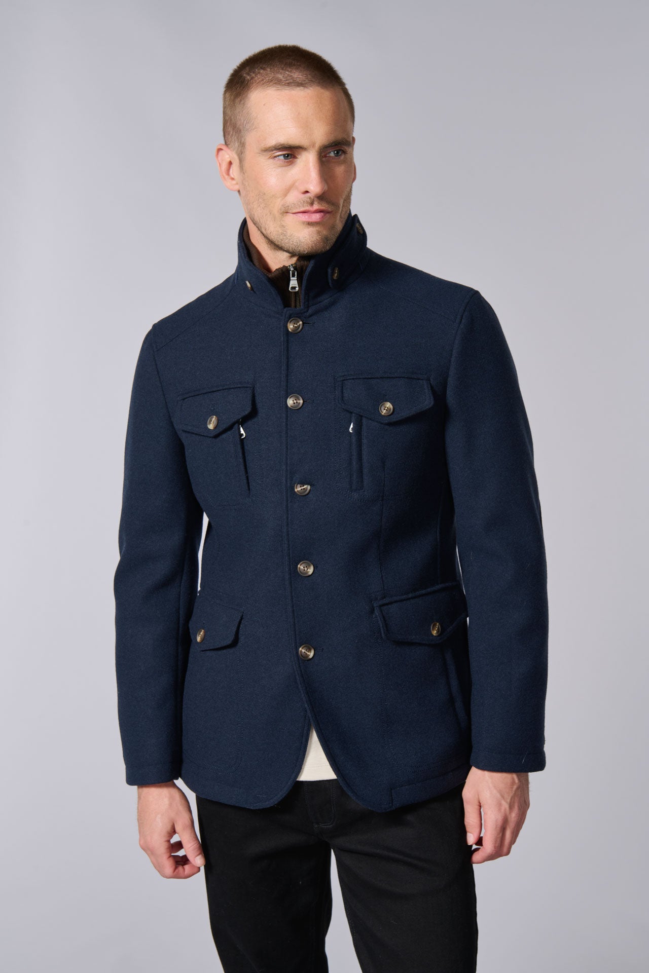 Veste de ville poches et plastron amovible Jerem, double fente d'aisance, simple boutonnage vue 8