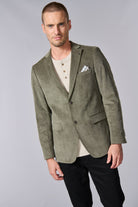 Veste de ville en velours recyclé Jerem, entièrement doublée, poches passepoilées à rabat, poche poitrine