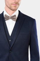 Maille de laine mélangée rayures craie — Veste de costume extra-slim Jerem, boutons de poignet, poche poitrine